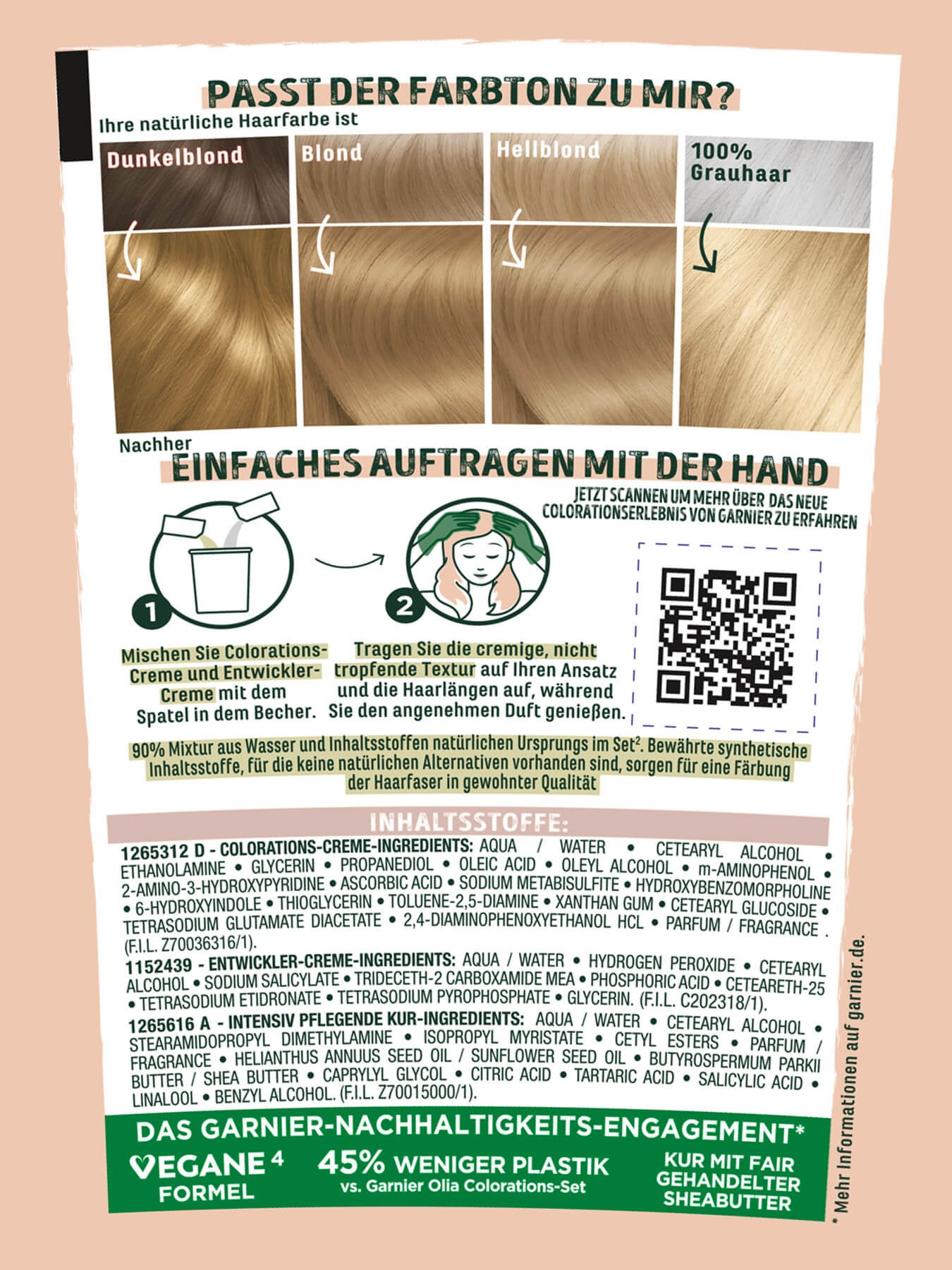 Garnier GOOD Dauerhafte Haarfarbe Produktabbildung hinten mit Hinweisen